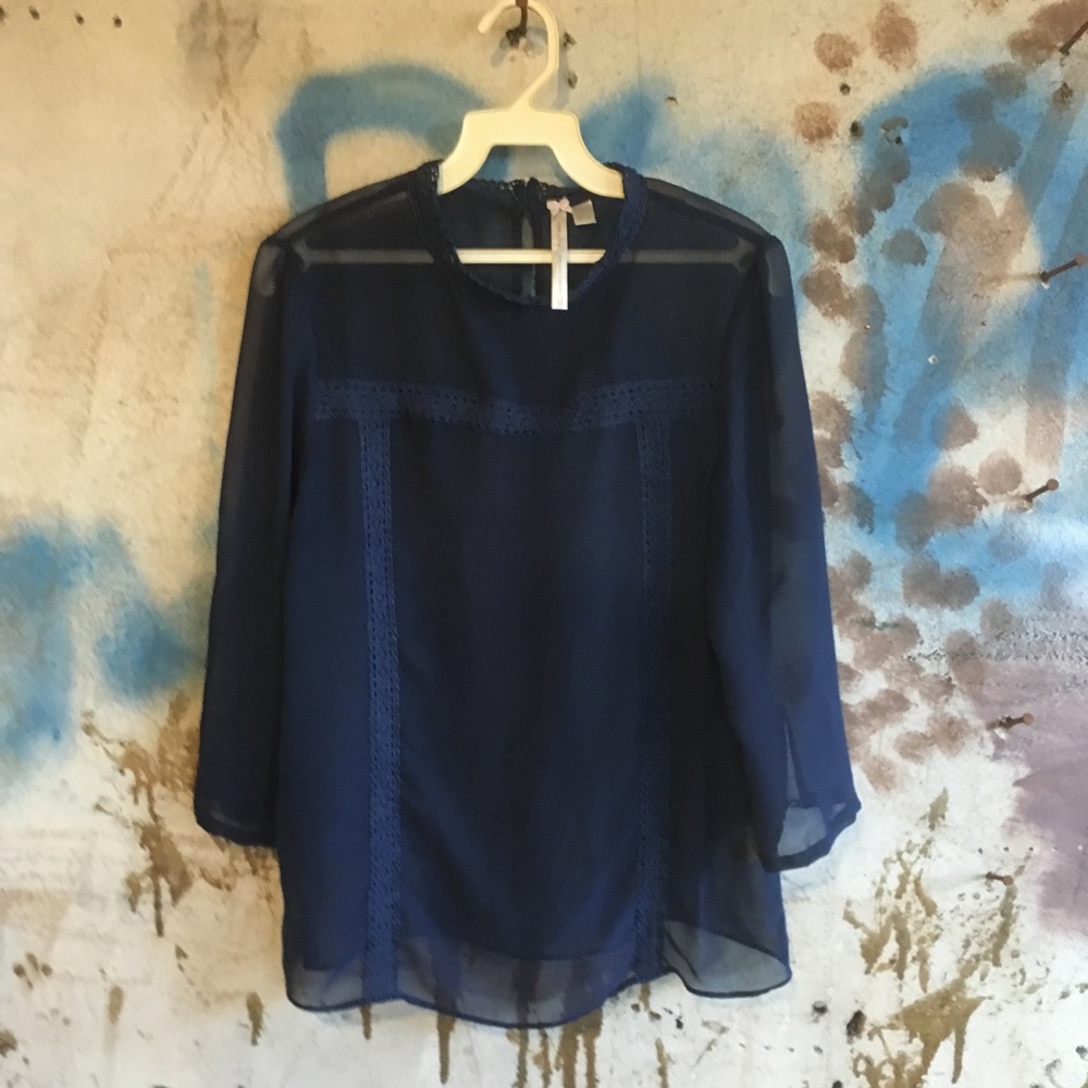 Lauren Conrad Runway sheer blue blouse